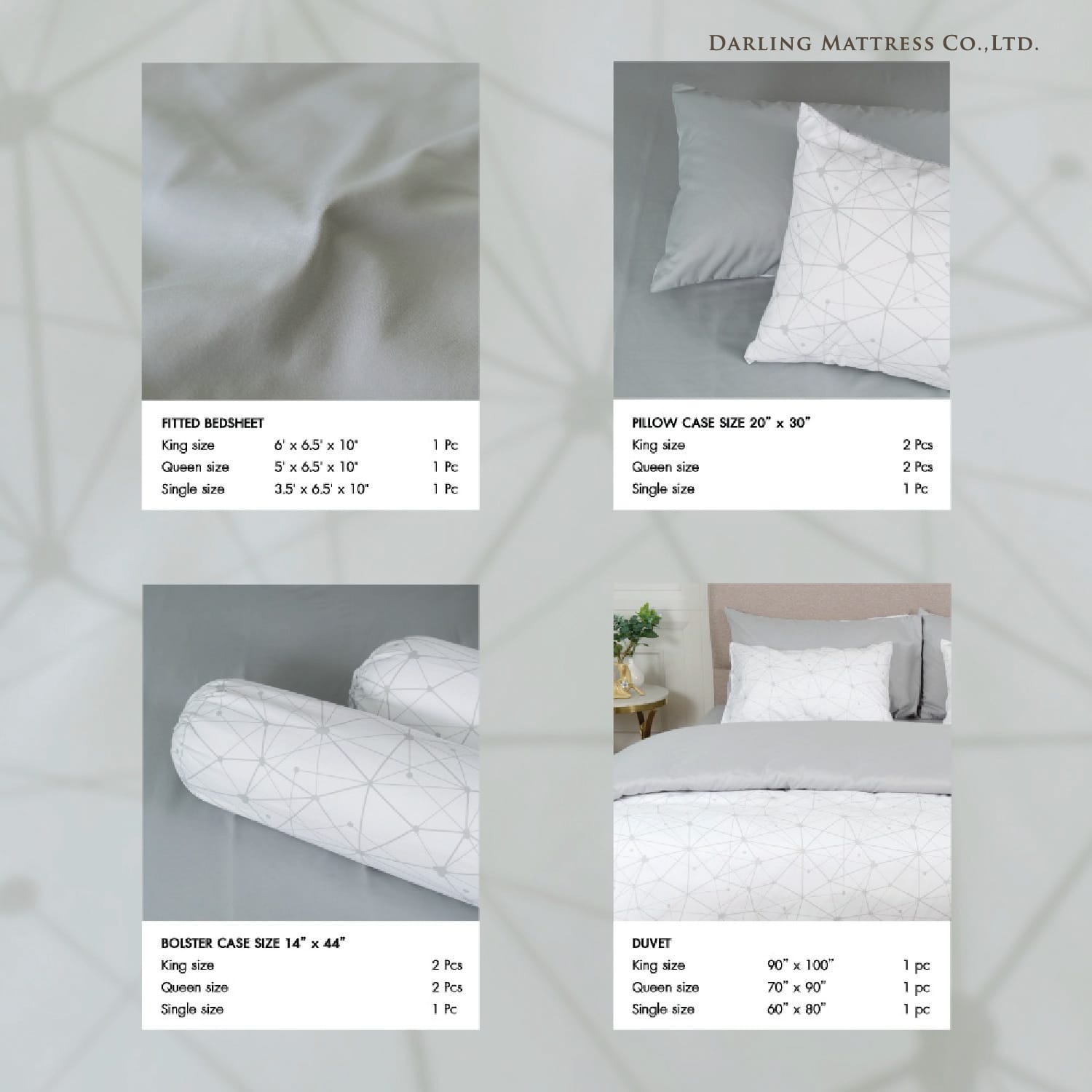 ชุดผ้าปูผ้านวม 3.5 ฟุต DARLING MATTRESS รุ่น2 สี 2 สไตล์ ลายจีเวล_3